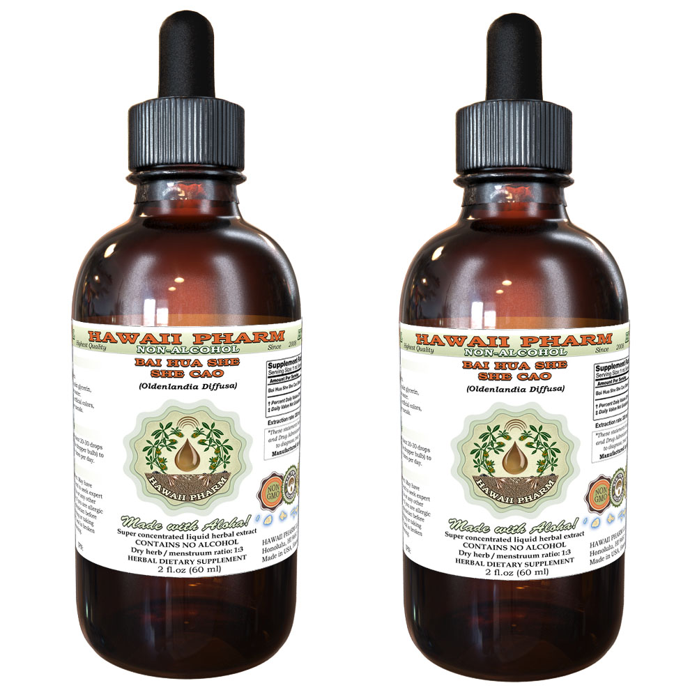 Bai Hua She She Cao (Oldenlandia Diffusa) Tincture. Alcohol-FREE. Hawaii Pharm.