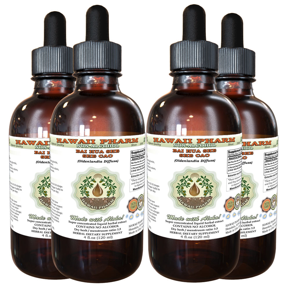 Bai Hua She She Cao (Oldenlandia Diffusa) Tincture. Alcohol-FREE. Hawaii Pharm.