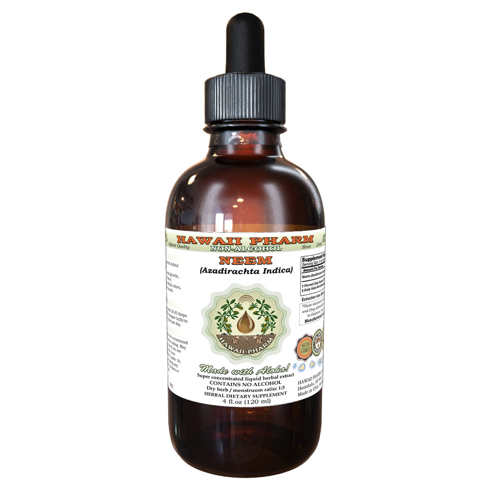 Neem (Azadirachta Indica) Tincture. Alcohol-FREE. Hawaii Pharm.