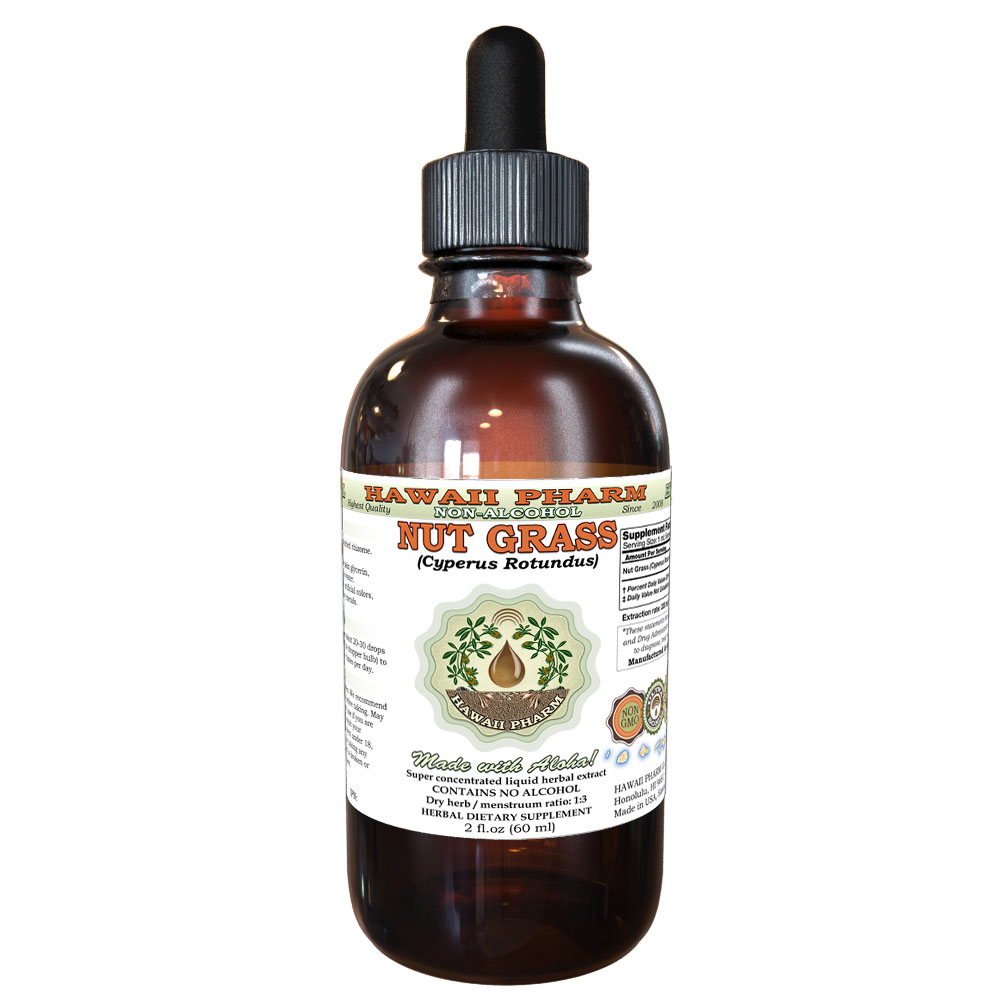 Nut Grass, Xiang Fu  (Cyperus Rotundus) Tincture. Alcohol-FREE. Hawaii Pharm.