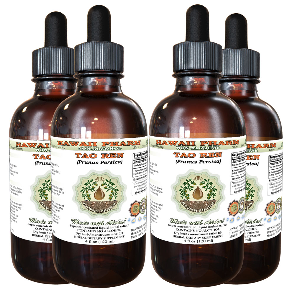 Tao Ren (Prunus Persica) Tincture. Alcohol-FREE. Hawaii Pharm.