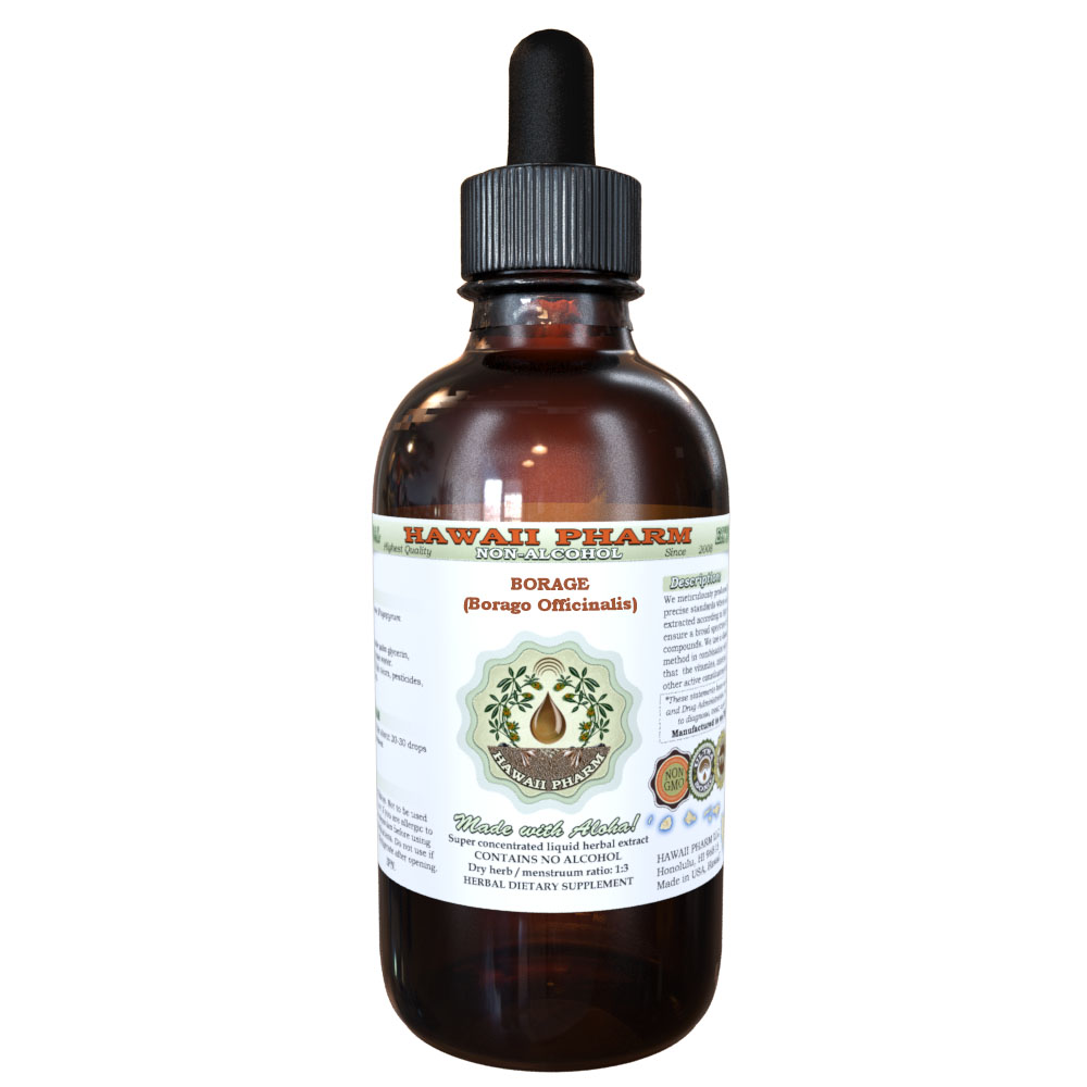 Borage (Borago Officinalis) Organic Dried Flowers and Herb Liquid Extract